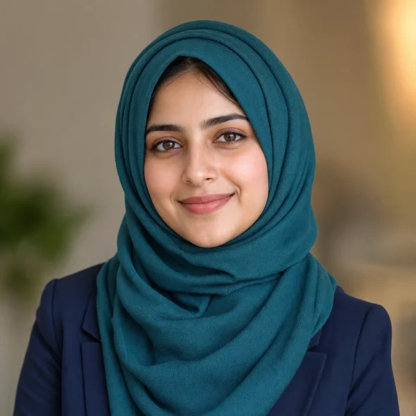 Pakistani woman professional testimonial portrait